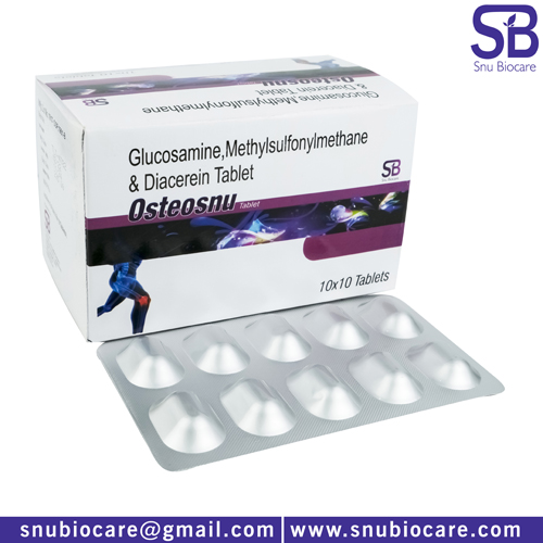 Diacerein 50mg +Glucosamine Sulphate 750 mg+ MSM 250mg+Mecobalamin 750 Manufacturer, Supplier & PCD Franchise | SNU Biocare