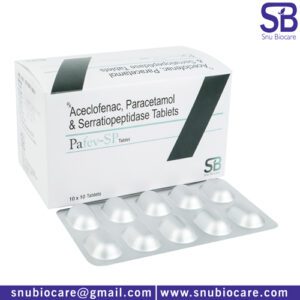 Aceclofenac 100mg+Paracetamol 325mg+Serratiopeptidase 15mg Manufacturer, Supplier & PCD Franchise | SNU Biocare