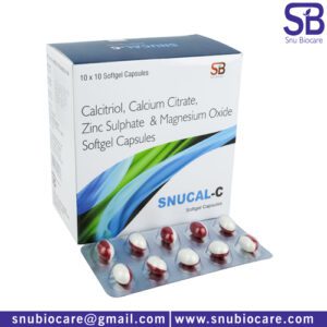 Calcitriol 0.25mcg+ Calcium Citrate 425mg+ Zinc Sulphate 20mg+ Magnesium 40mg Soft Gel Capsules Manufacturer, Supplier & PCD Franchise | Snu Biocare